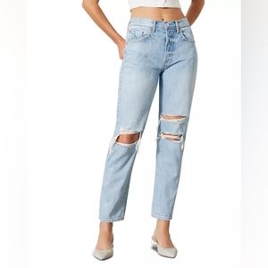 D4. NWOT GRLFRND MICA RIPPED STRAIGHT LEG JEANS IN WISH YOU WOULD
